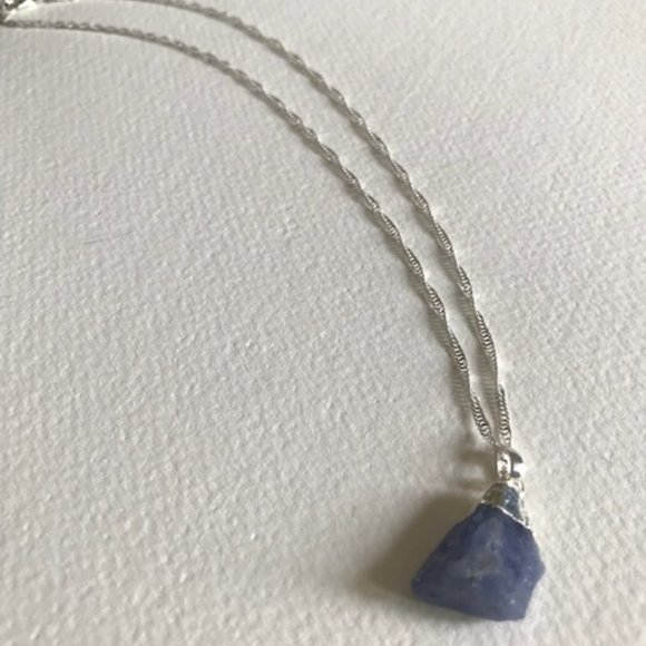 Sterling Silver Necklace with Pendant - Tanzanite Pendant - Picture 5 of 8